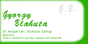 gyorgy blahuta business card
